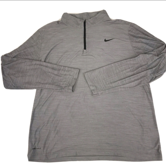 Nike Other - Men's Nike Dri Fit Gray Running Pullover Size XXL Long Sleeve 1/4 Zip